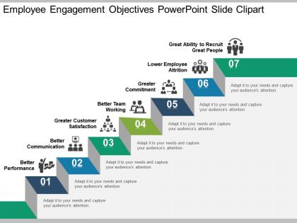 Employee engagement objectives powerpoint slide clipart