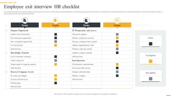 Employee Exit Interview HR Checklist