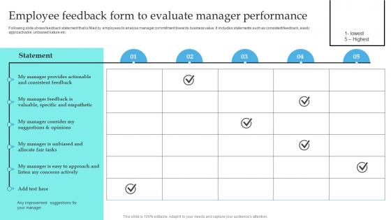 Employee Feedback Form To Evaluate Implementation Of Formal Communication