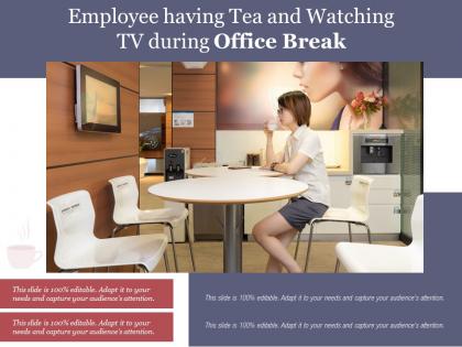Employee having tea and watching tv during office break