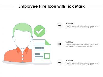 Employee hire icon with tick mark