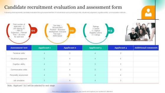 Employee Hiring For Selecting Candidate Recruitment Evaluation And Assessment Form
