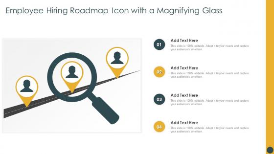 Employee Hiring Roadmap Icon With A Magnifying Glass