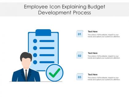 Employee icon explaining budget development process