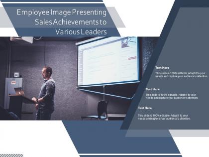Employee image presenting sales achievements to various leaders
