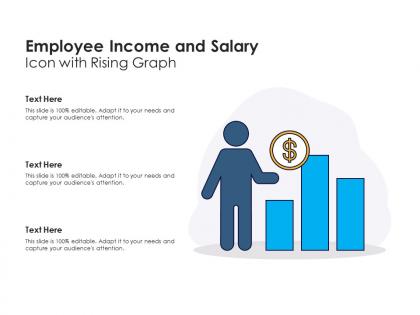 Employee income and salary icon with rising graph