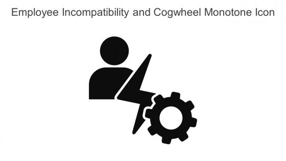 Employee Incompatibility And Cogwheel Monotone Icon In Powerpoint Pptx Png And Editable Eps Format