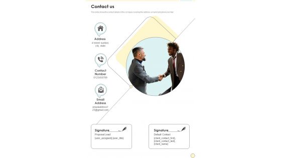 Employee Internship Program Contact Us One Pager Sample Example Document