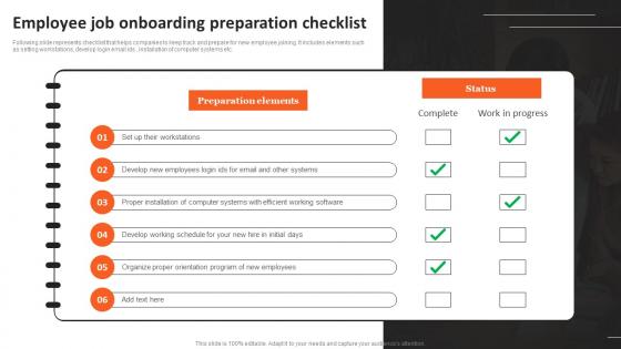 Employee Job Onboarding Preparation Checklist Recruitment Strategies For Organizational