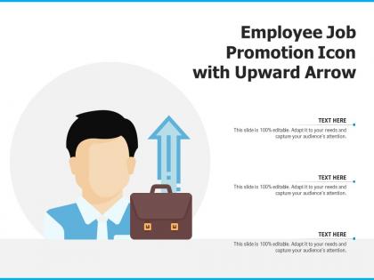 Employee job promotion icon with upward arrow