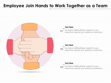 Employee join hands to work together as a team