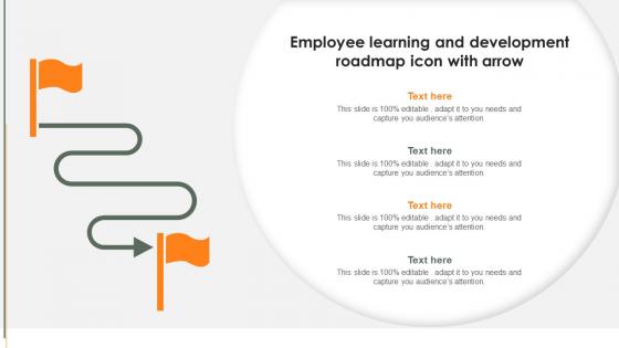 Employee Learning And Development Roadmap Icon With Arrow