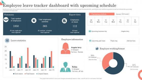Employee Leave Tracker Dashboard With Upcoming Schedule