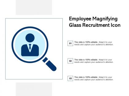 Employee magnifying glass recruitment icon