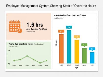 Employee management system showing stats of overtime hours