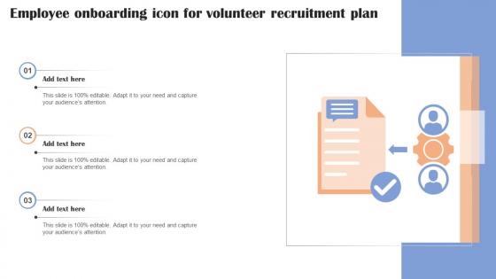 Employee Onboarding Icon For Volunteer Recruitment Plan