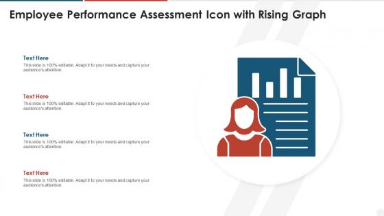 Employee performance assessment icon with rising graph