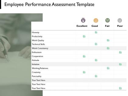 Employee performance assessment template technical skills planning ppt powerpoint presentation