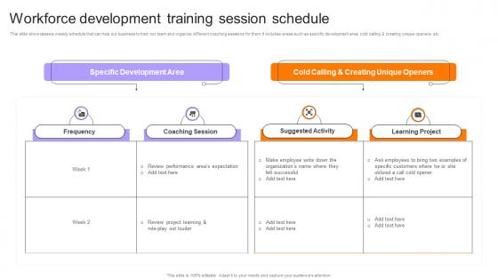 Employee Performance Evaluation Workforce Development Training Session Schedule
