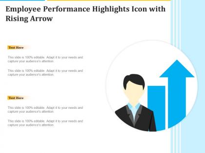 Employee performance highlights icon with rising arrow