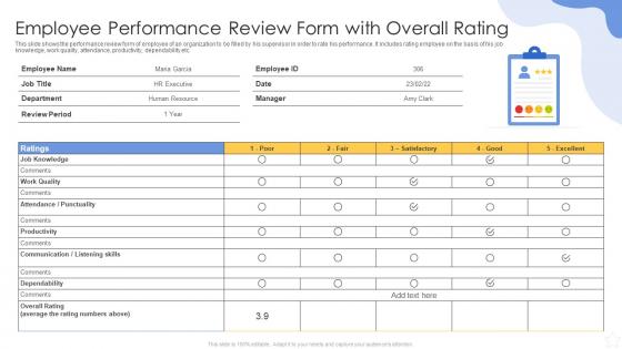 Employee Performance Review Form With Overall Rating