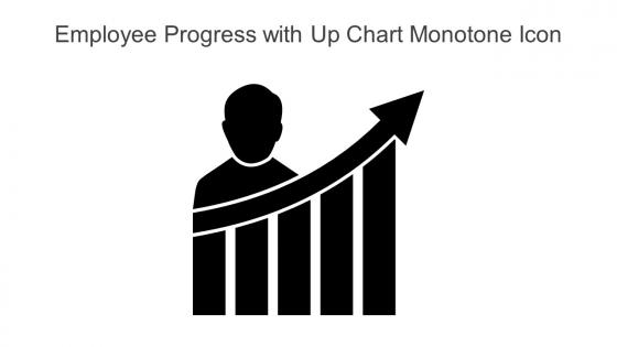 Employee Progress With Up Chart Monotone Icon Powerpoint Pptx Png And Editable Eps Format