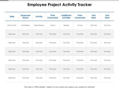 Employee project activity tracker