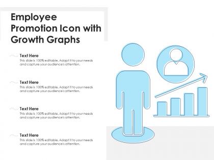 Employee promotion icon with growth graphs
