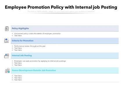 Employee promotion policy with internal job posting