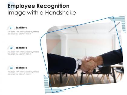 Employee recognition image with a handshake