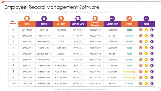 Employee Record Management Software Automating Key Tasks Of Human Resource Manager