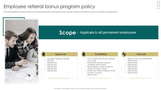 Employee Referral Bonus Program Policy Company Policies And Procedures Manual