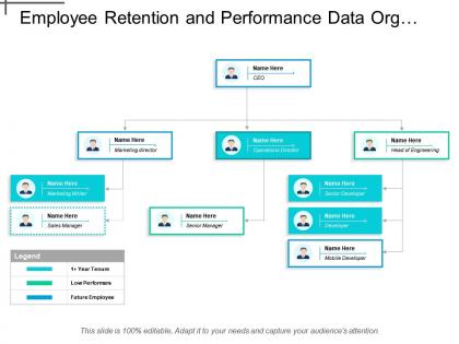 Employee retention and performance data org chart