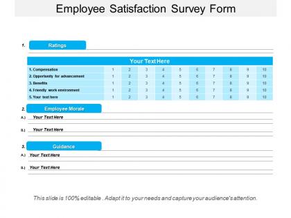 Employee satisfaction survey form powerpoint shapes
