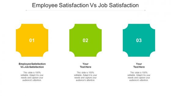Employee Satisfaction Vs Job Satisfaction Ppt Powerpoint Presentation Model Aids Cpb