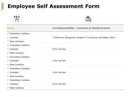 Employee self assessment form extraordinary contributor ppt powerpoint presentation