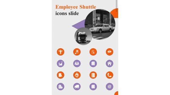 Employee Shuttle Icons Slide Proposal For Employee Shuttle One Pager Sample Example Document