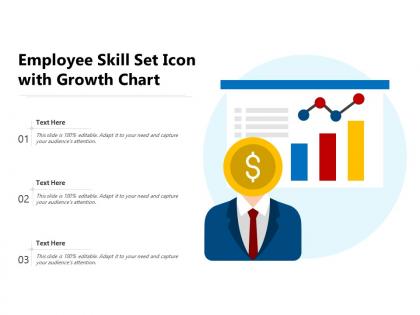 Employee skill set icon with growth chart