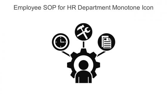 Employee SOP For HR Department Monotone Icon In Powerpoint Pptx Png And Editable Eps Format