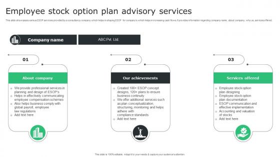 Employee Stock Option Plan Advisory Services