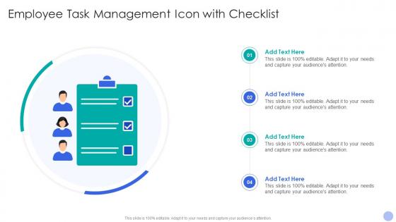 Employee Task Management Icon With Checklist