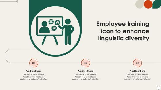 Employee Training Icon To Enhance Linguistic Diversity