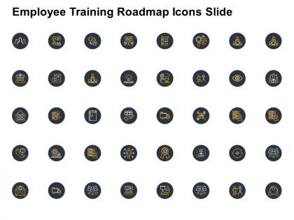 Employee training roadmap icons slide pillars ppt powerpoint presentation files