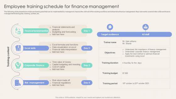 Employee Training Schedule For Finance Management Corporate Finance Mastery Maximizing FIN SS