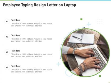 Employee typing resign letter on laptop