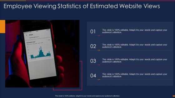 Employee viewing statistics of estimated website views