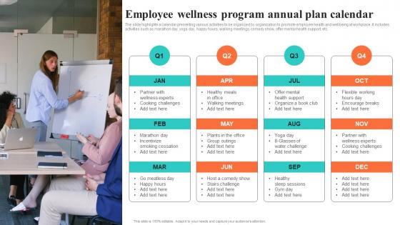 Employee Wellness Program Annual Plan Calendar Building EVP For Talent Acquisition