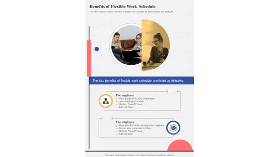 Employee WFH Policy Benefits Of Flexible Work One Pager Sample Example Document