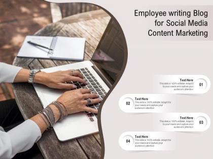 Employee writing blog for social media content marketing