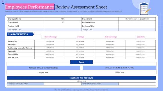 Employees Performance Review Assessment Sheet